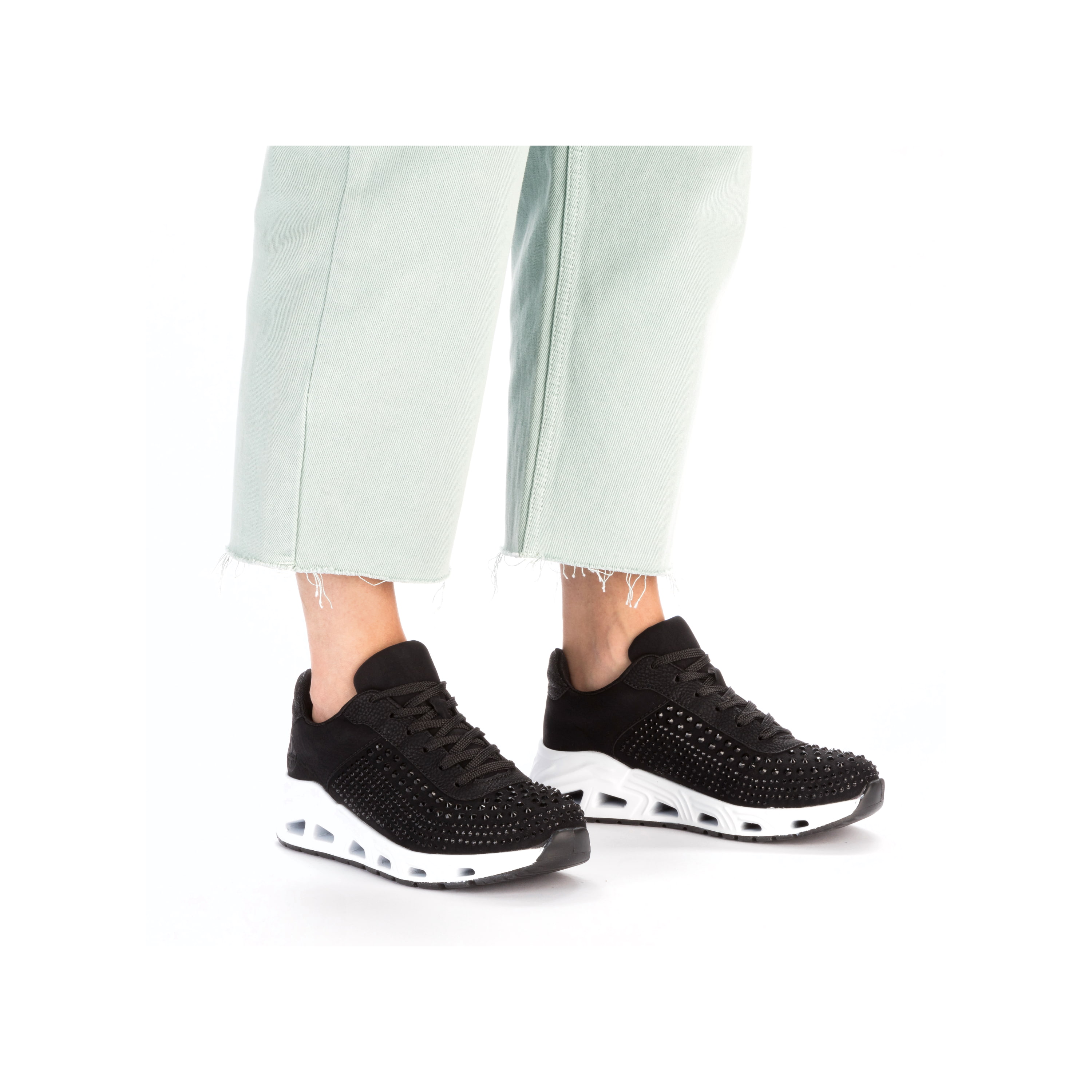Rieker Damen Sneaker Low tiefschwarz