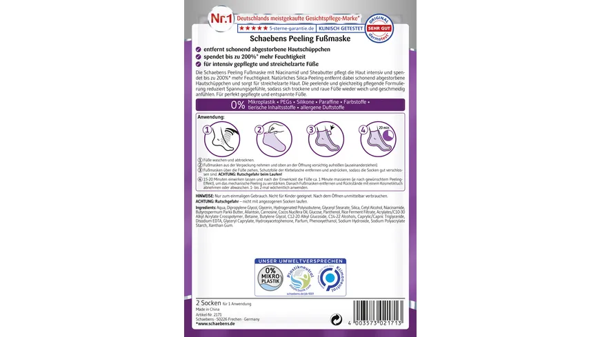 Schaebens Peeling Fußmaske