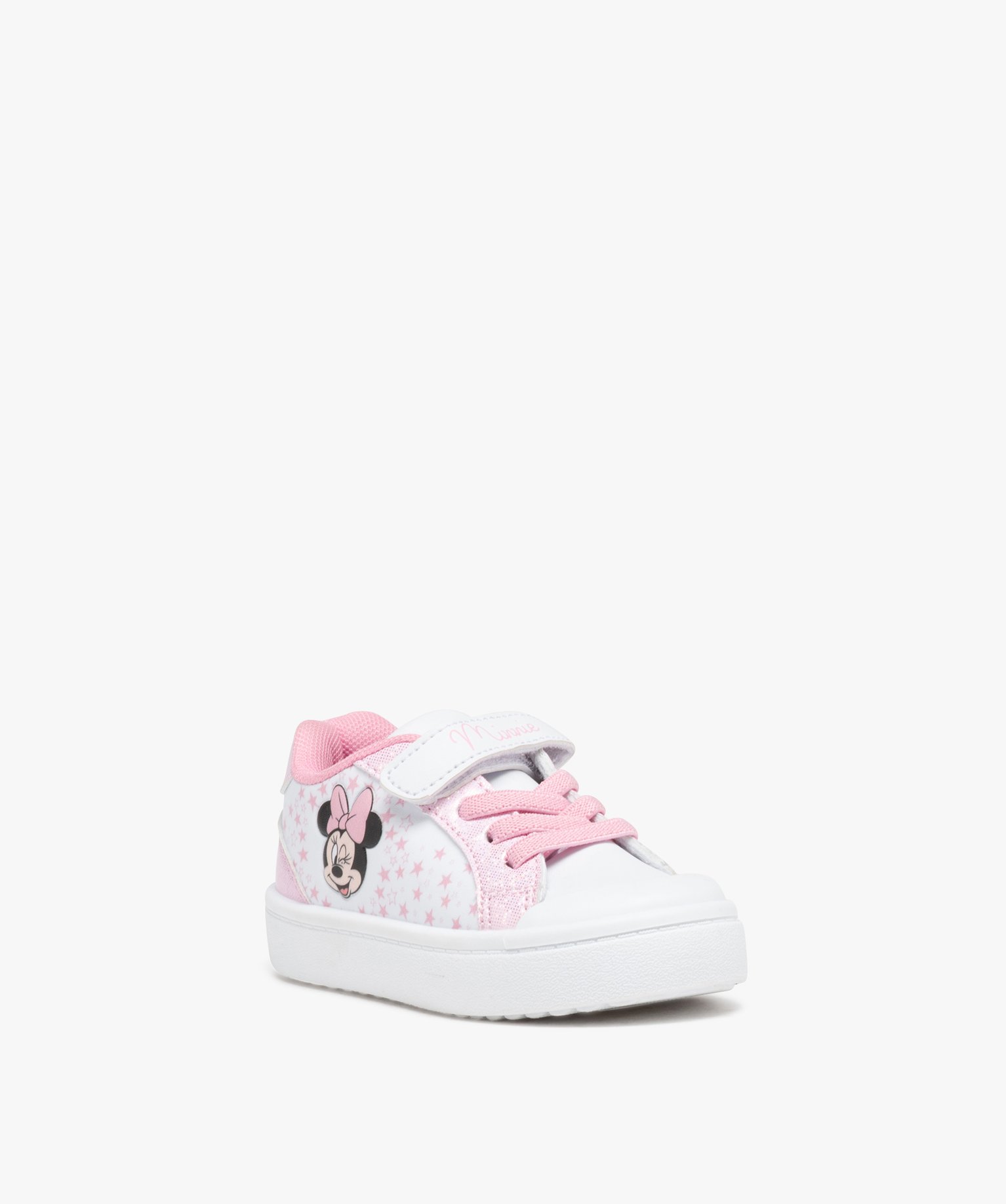 Baskets fille étoilées avec scratch Minnie - DS blanc | GEMO