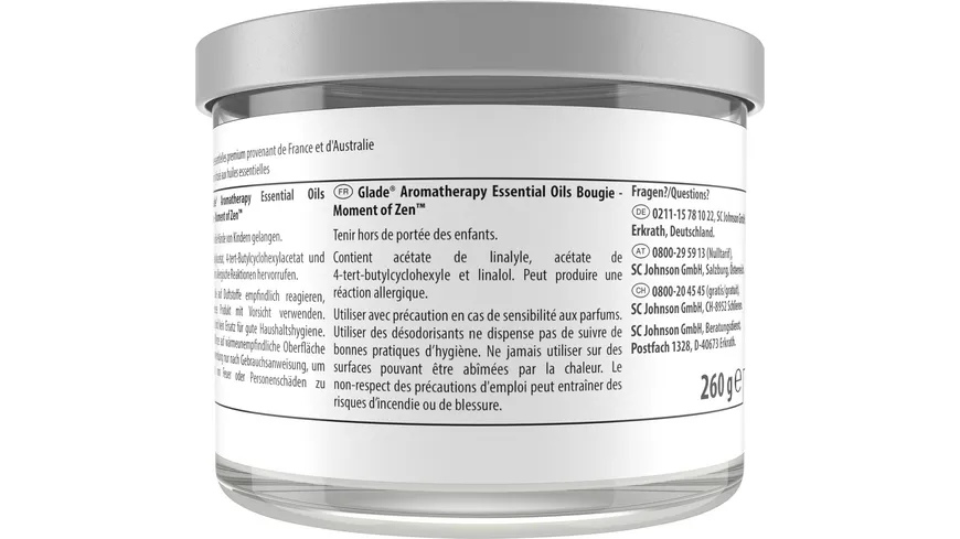 Glade Aromatherapy Essential Oils Duftkerze Moment of Zen