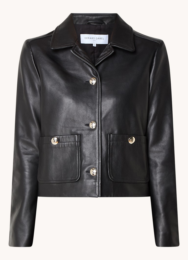 Gerard Darel Beyza lambskin jacket with patch pockets