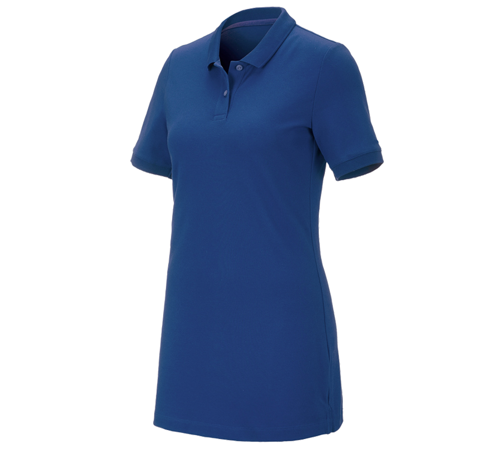 e.s. Piqué-Polo cotton stretch, Damen, long fit