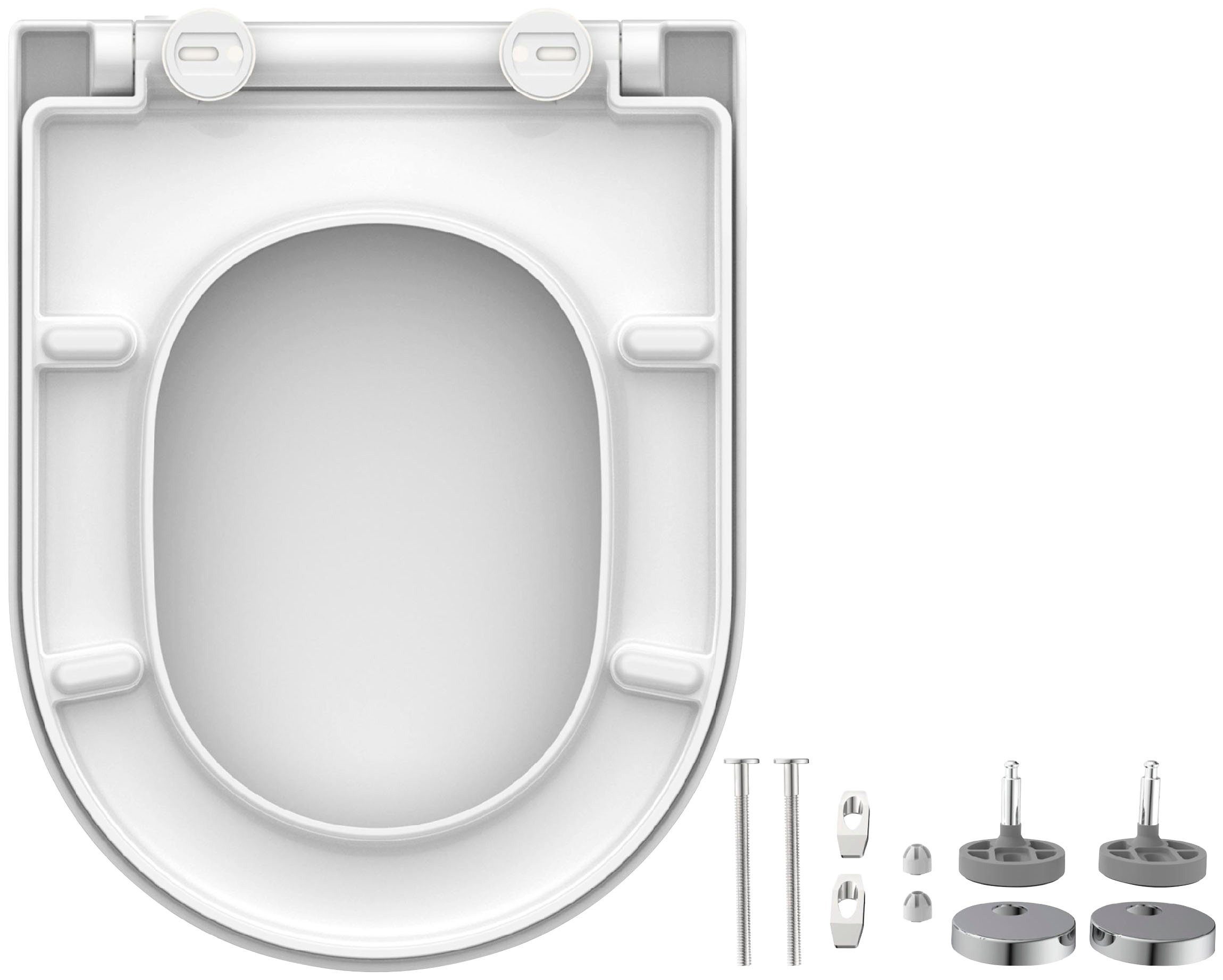 Schütte WC-Sitz WHITE, Duroplast, Absenkautomatik, Schnellverschluss, belastbar bis 150 kg