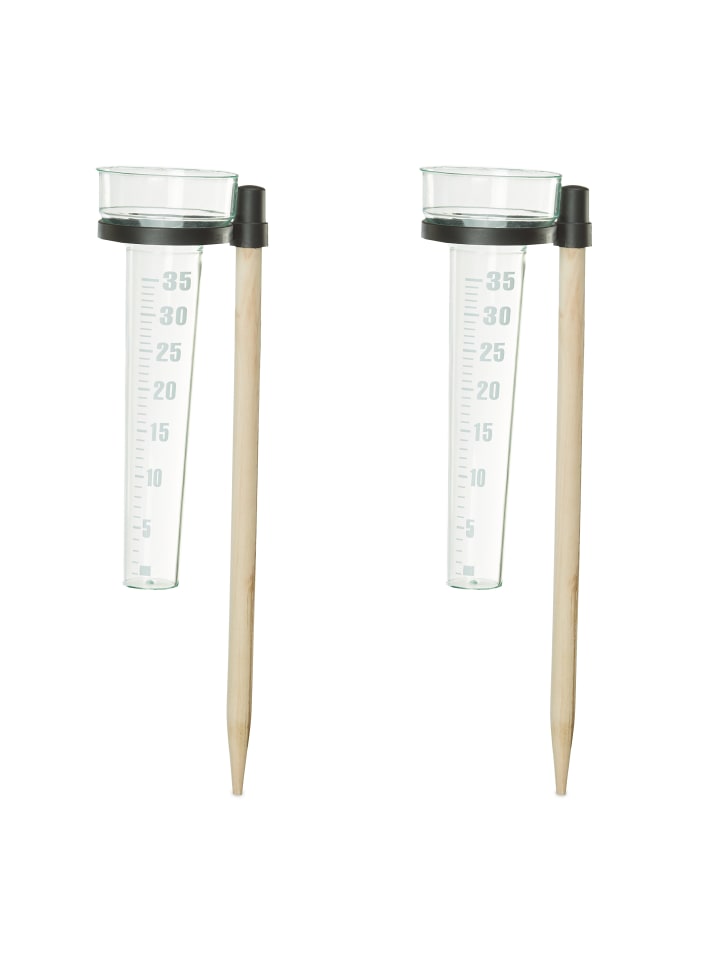 relaxdays 2 x Regenmesser in Transparent/ Natur günstig kaufen onesize