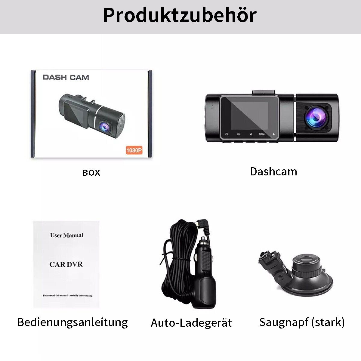Yoyaxi 1080P HD Rückspiegel Auto DVR Dual Dash Cam Kamera Dashcam (Vorne Hinten Video Recorder)