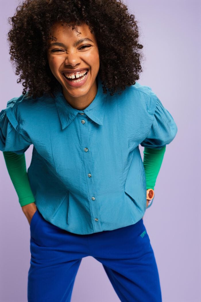 Bluse in Crinkle-Optik