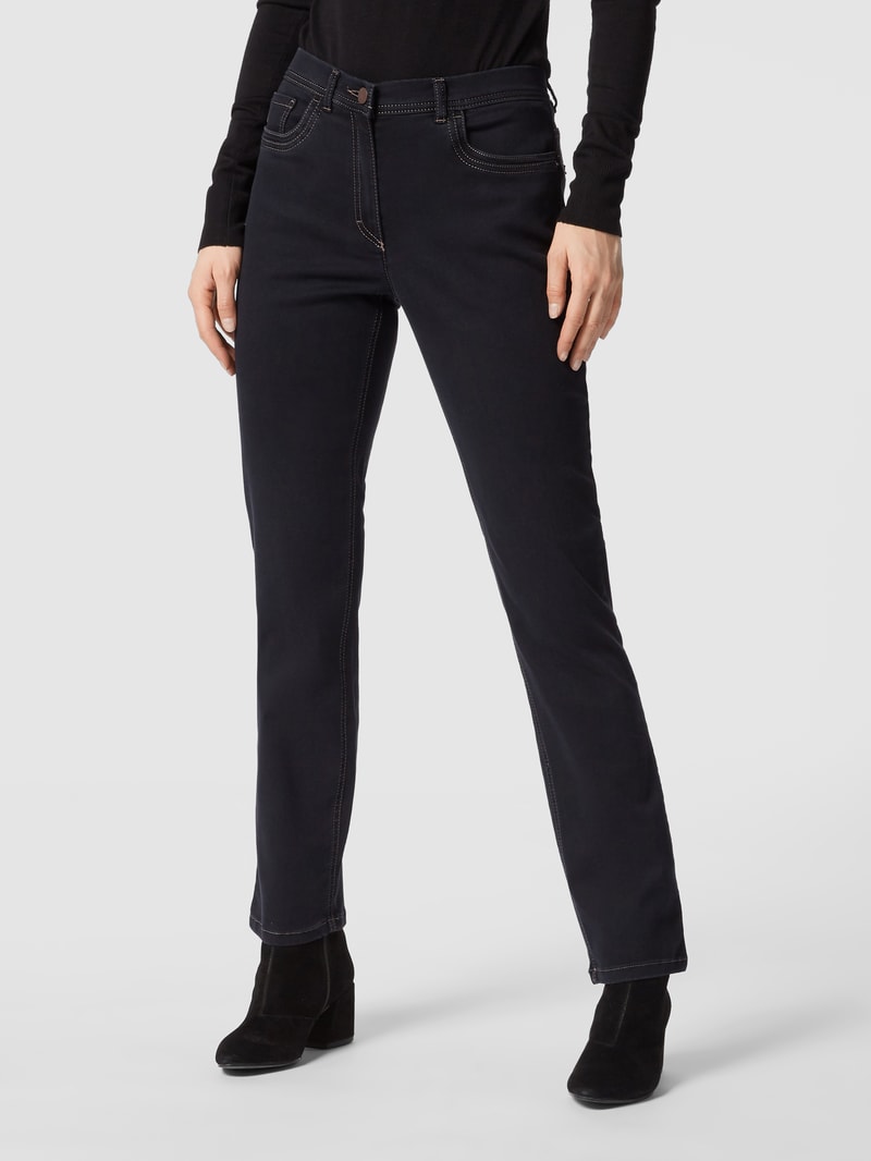 Coloured Straight Fit Jeans Modell GINA in schwarz