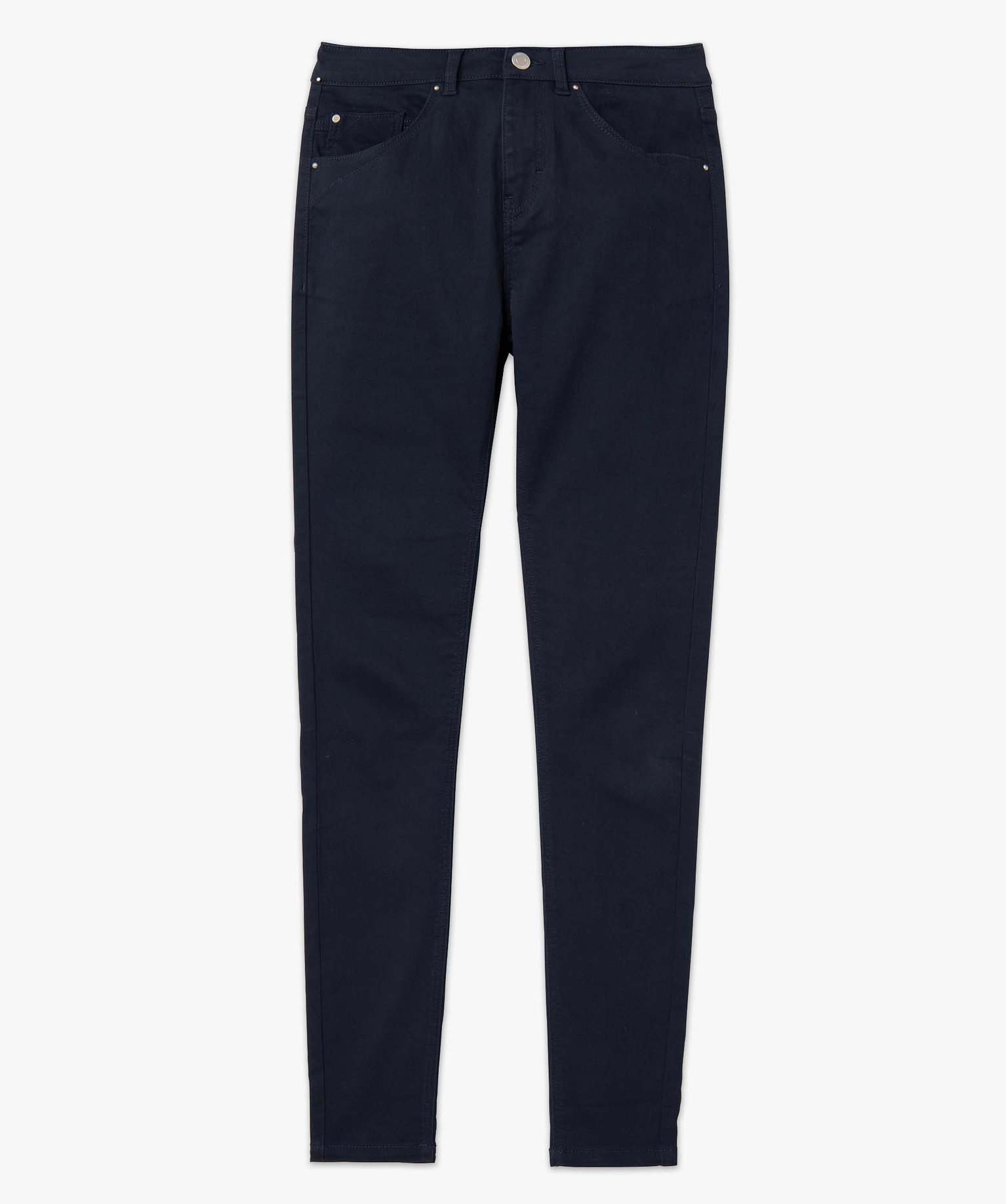 Pantalon femme coupe Slim taille normale marine | GEMO
