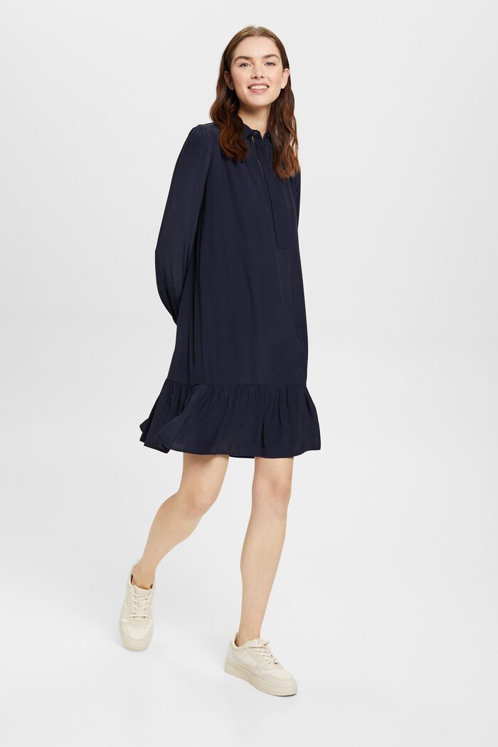 Hemdblusenkleid mit verdeckter Knopfleiste