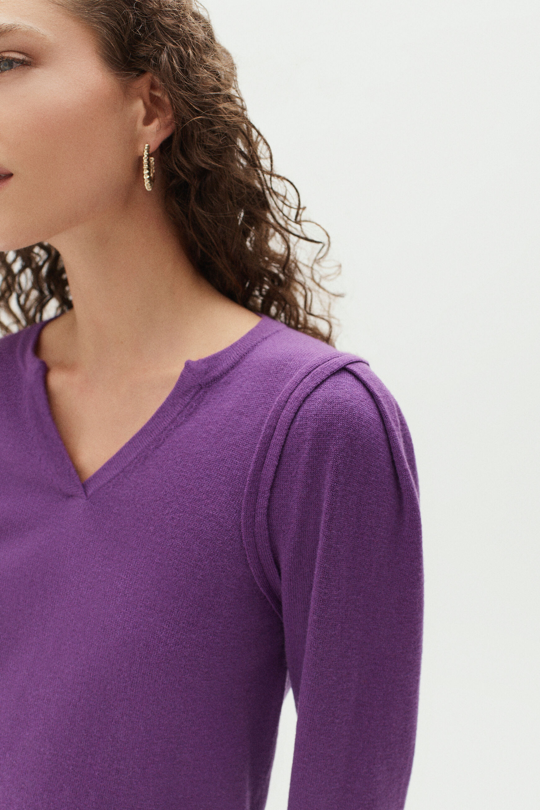 pull mae 100% laine violet femme