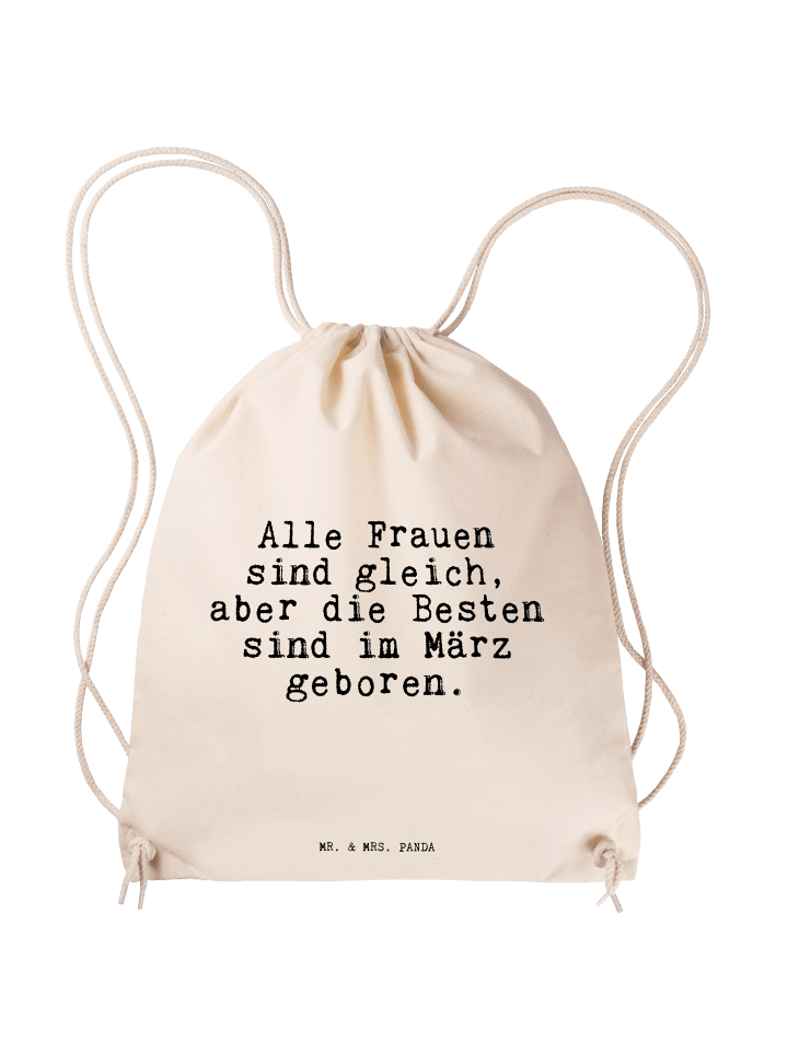 Mr. & Mrs. Panda Sportbeutel Alle Frauen sind gleich,... mit Spruch in Creme günstig kaufen onesize