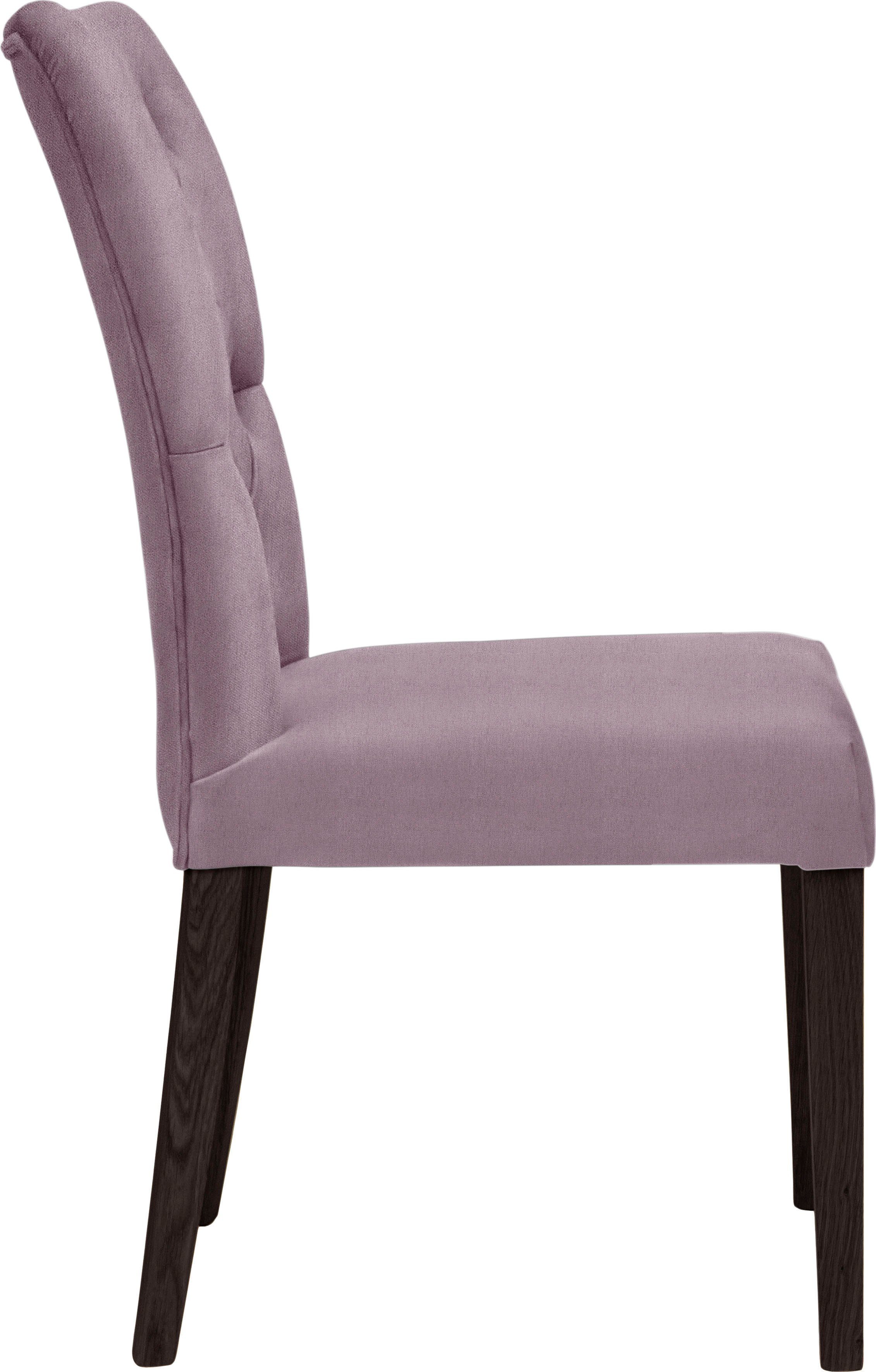 Leonique 4-Fußstuhl Peillon (Set, 2 St), mit Knopfsteppung, Beine aus massiver Buche