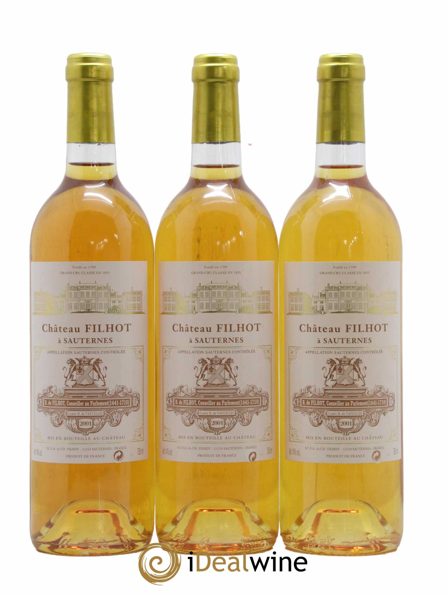 Château Filhot 2ème Grand Cru Classé  2001 - Lot de 12 Bouteilles