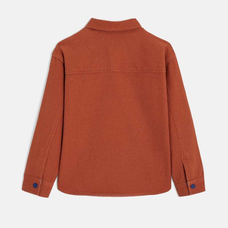Chemise garçon twill marron sepia Catimini