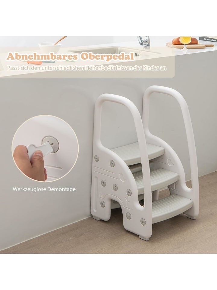 COSTWAY 3 stufig Tritthocker ab 1 Jahre in Grau günstig kaufen 42 x 42 cm