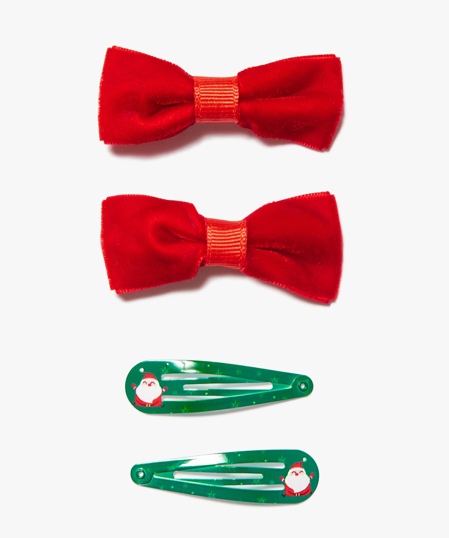 Pinces à cheveux fille spécial Nol (lot de 4) rouge | GEMO