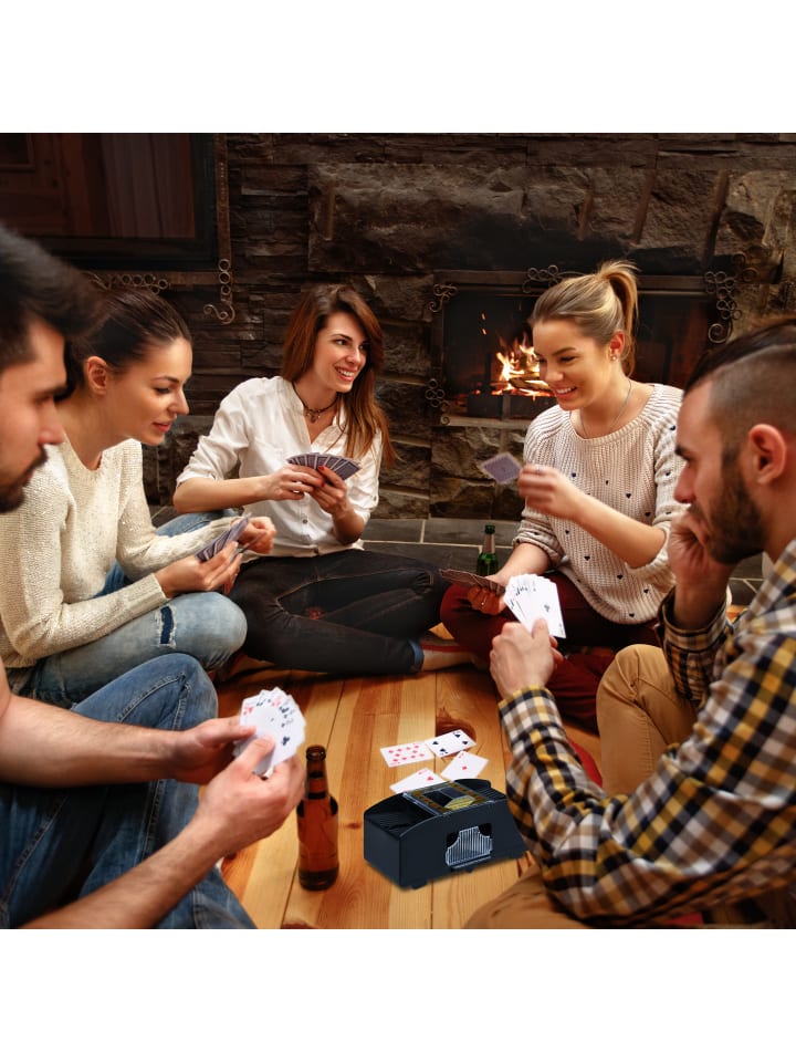 relaxdays Kartenmischmaschine 2 Decks in Schwarz günstig kaufen onesize