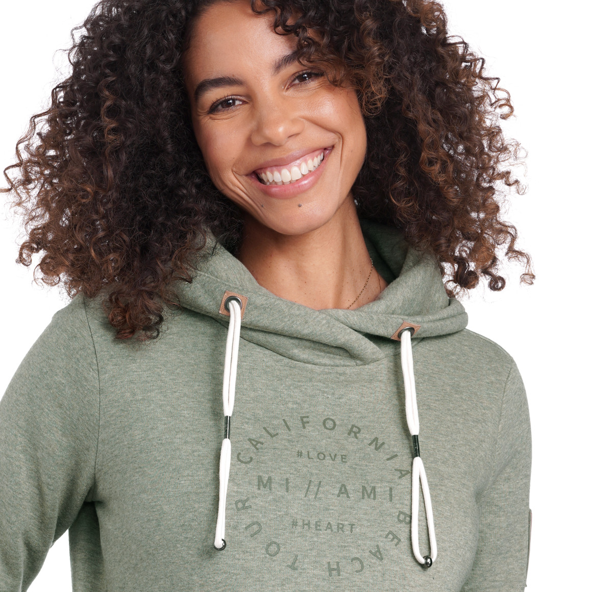 Damen Sweatshirt mit Print und Kordel