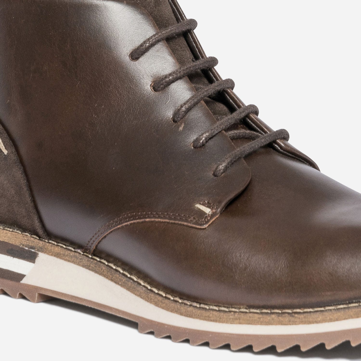 Boots à lacet confort marron en cuir