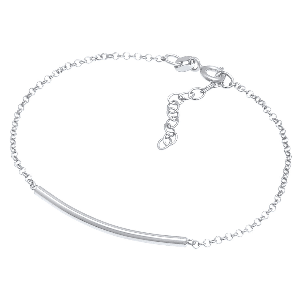 Elli Elli Bracelet Chaîne de pois pour dames Geo Look Minimal Basic en argent sterling Bracelet