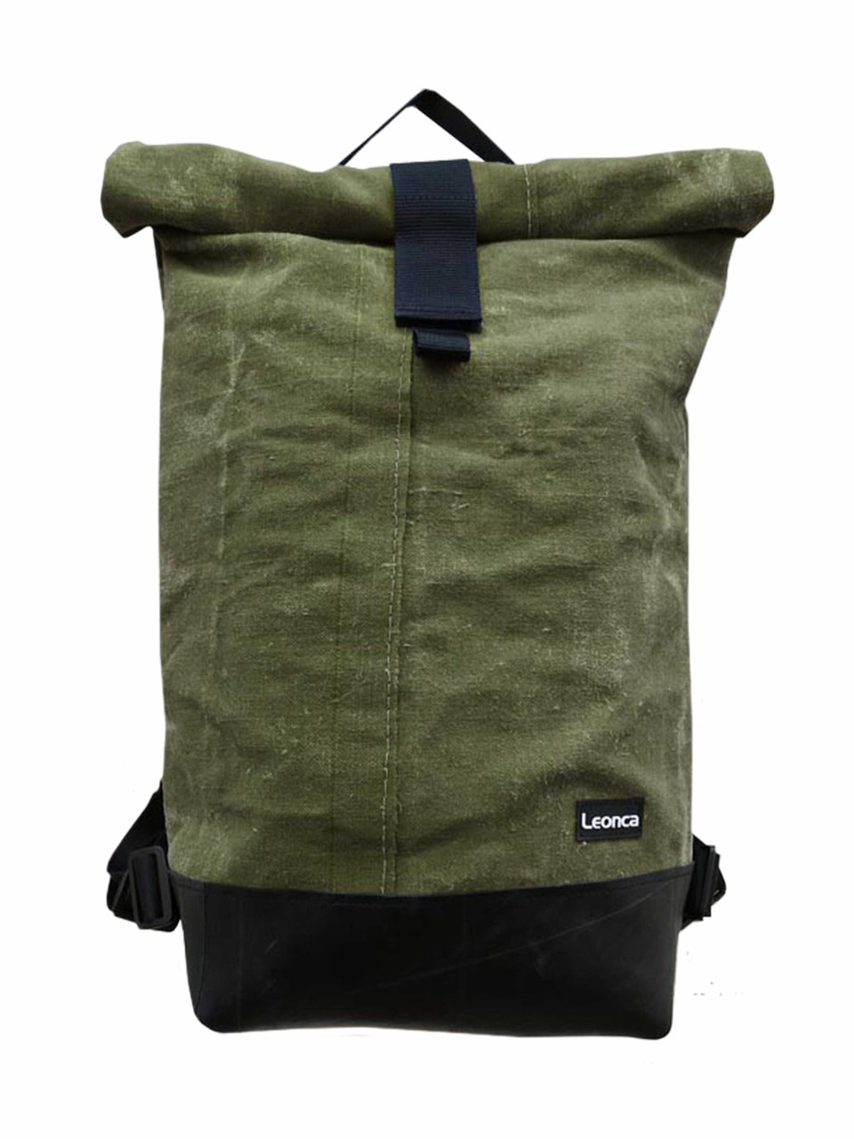 LEONCA Handtaschen khaki Rollrucksack Zeltleinen Oliv dunkel S