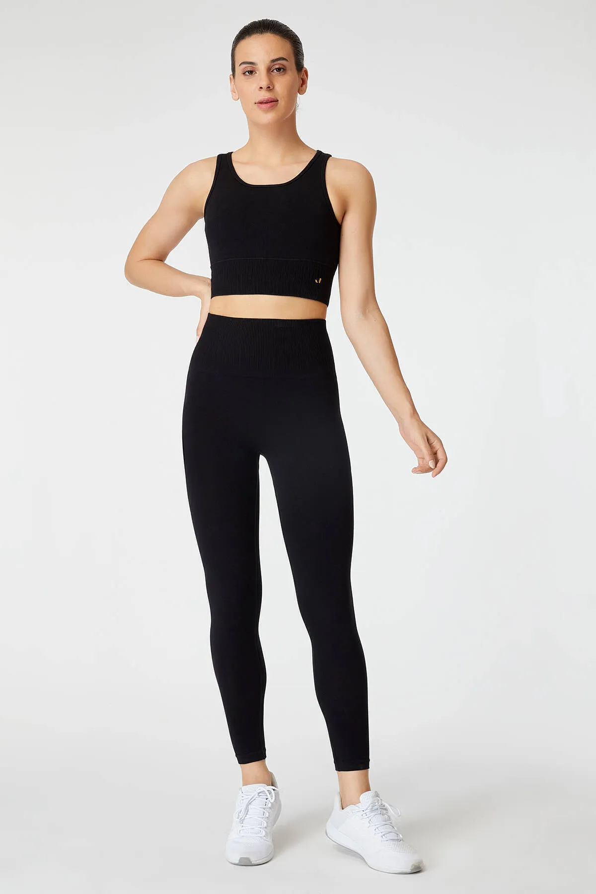 Jerf  Luz Belt Rip Detaillierte, straffende Leggings mit hoher Taille, Schwarz