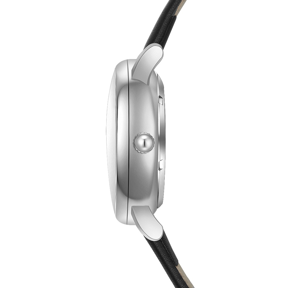 Joh. Rothmann Montre automatique Classic en Argent Cuir véritable en Noir Montre