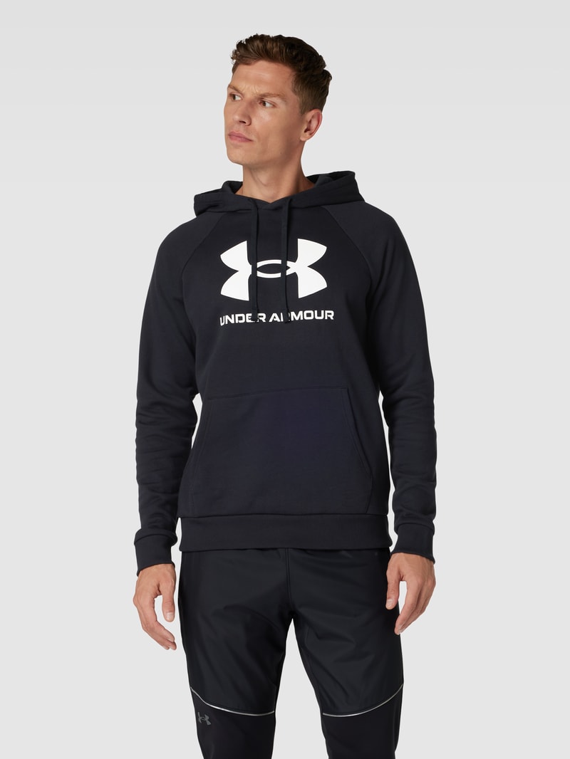 Hoodie mit Label-Print Modell 'Rival' in schwarz