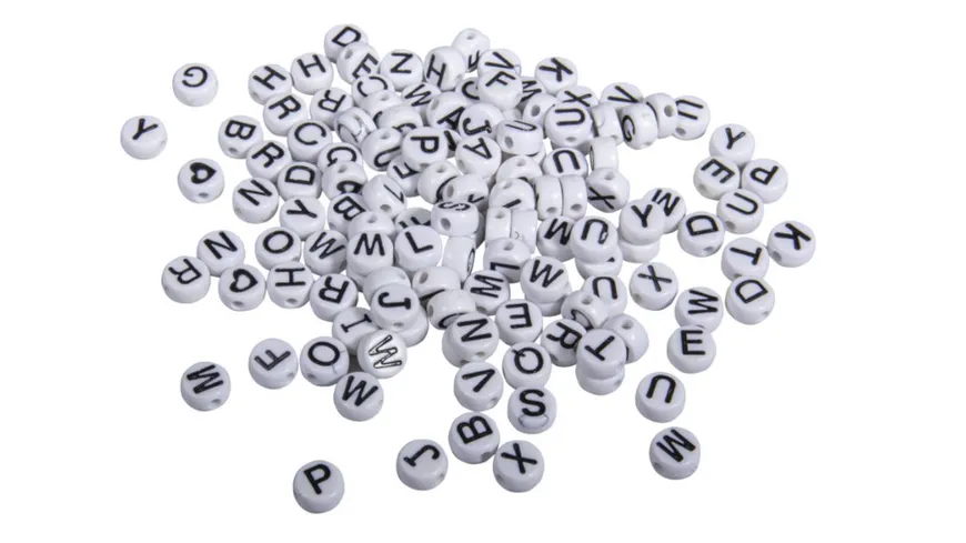 Rayher Plastik-Buchstaben-Perlen 9x9mm 40g weiss 40 g