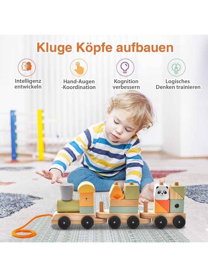 COSTWAY 3 tlg. Set Eisenbahn in Bunt günstig kaufen 14 cm