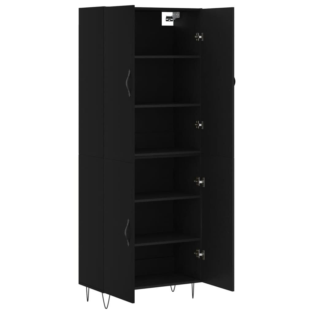 vidaXL Sideboard Highboard Schwarz 69,5x34x180 cm Holzwerkstoff (1 St)