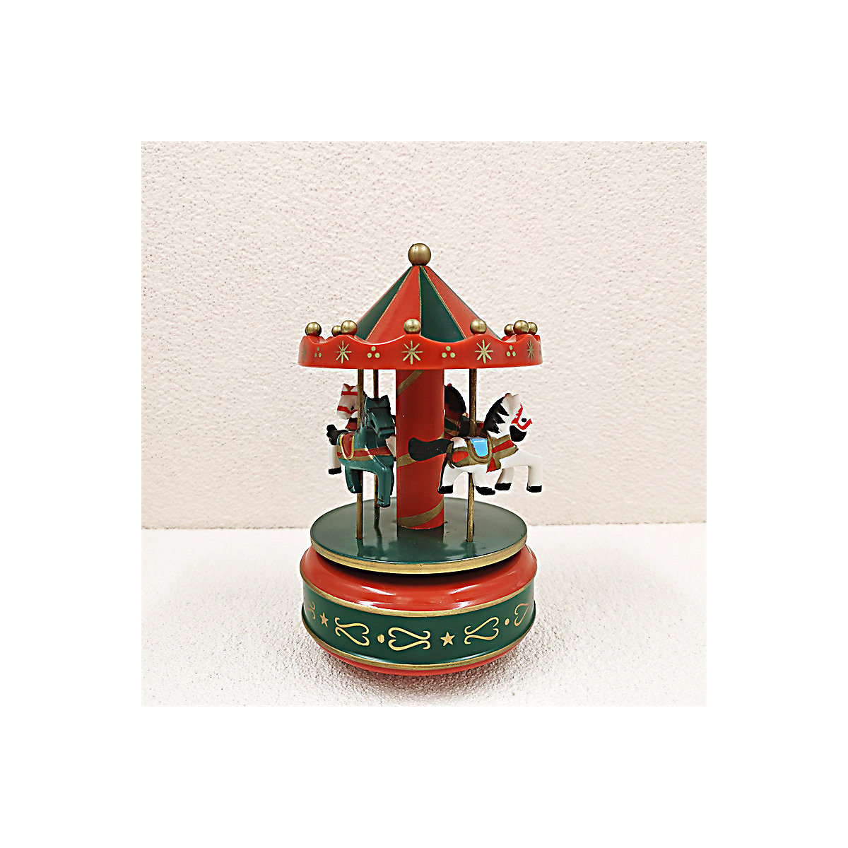 Automatisches Karussell mit Weihnachtsmusikglocke und Uhrwerk Weihnachtsdekoration Ornament Kinderspielzeug