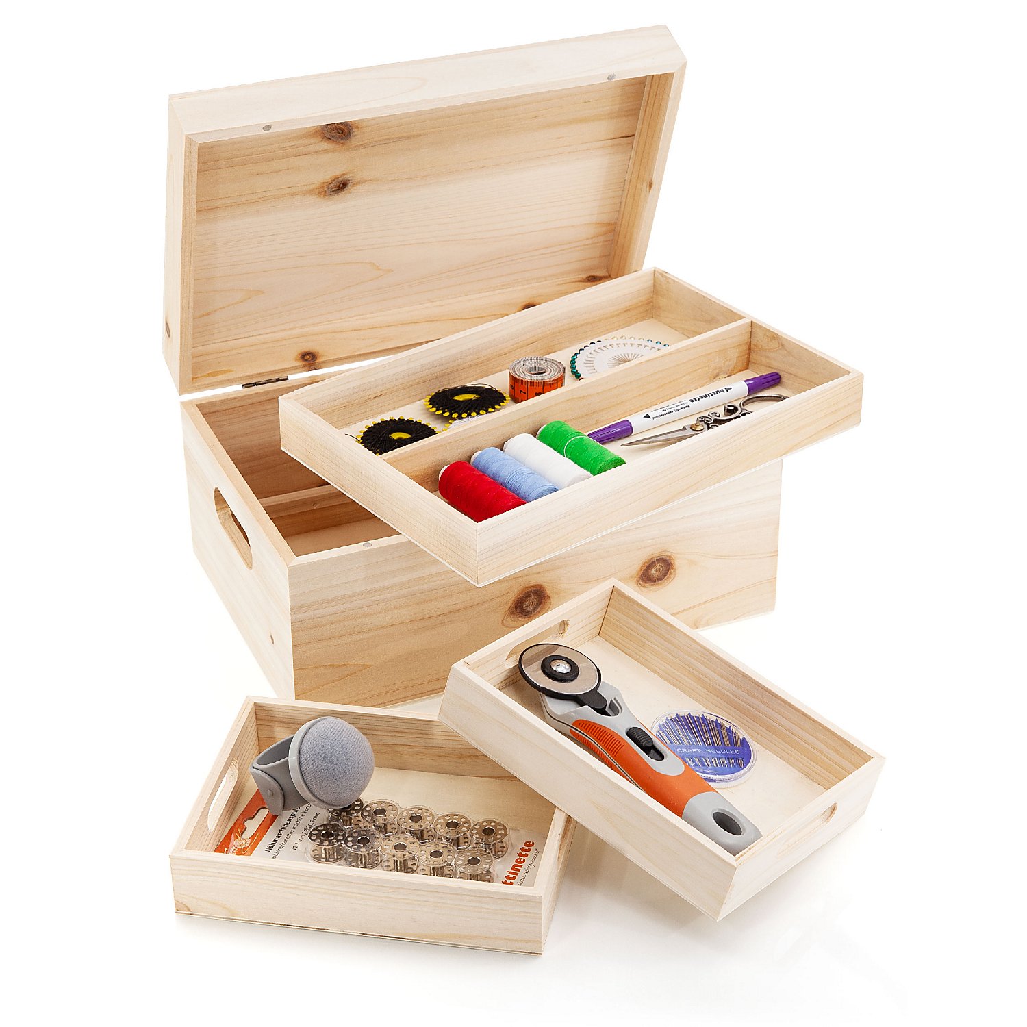 Holz-Sortierbox, 32 x 22 x 15,5 cm