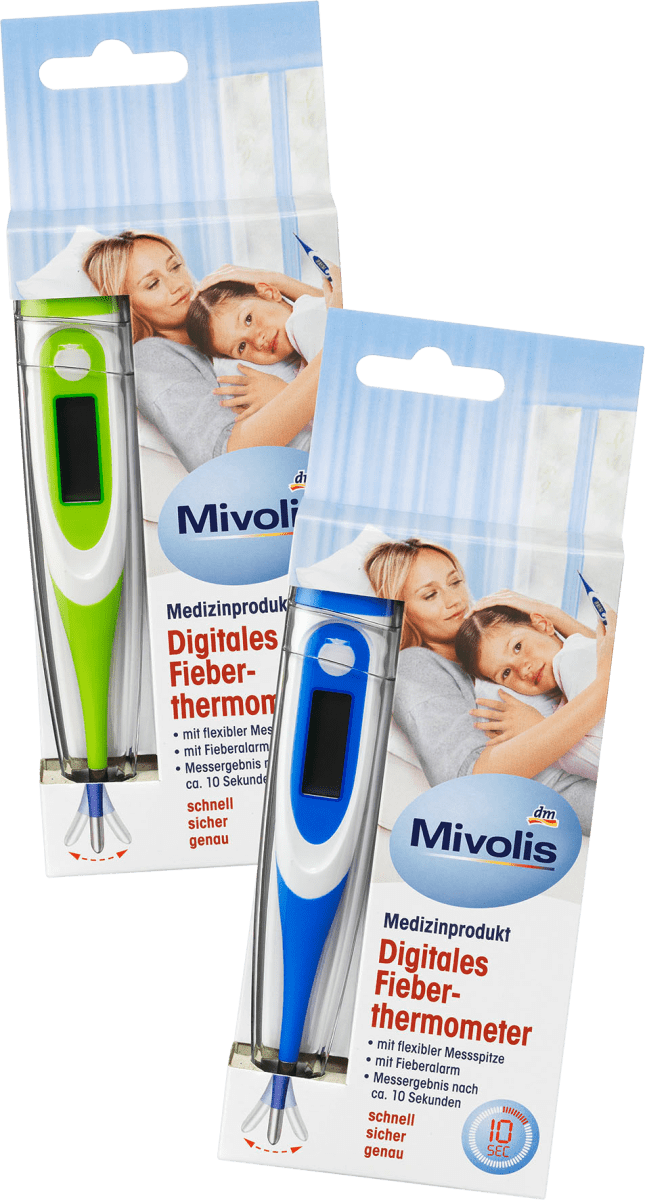 Digitales Fieberthermometer mit flexibler Messspitze, 1 St