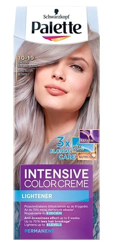 Palette Intensive Color Creme plaukų dažai 10-19 šaltai sidabriškai blondinė,