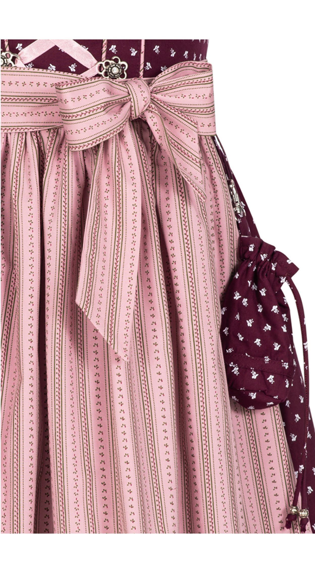 Nübler Dirndl Kinderdirndl 3-teilig Nabilia in Weinrot von Nübler 3 teiliges Set aus Dirndl, Bluse und Schürze, Kinder Tracht im Original bayerischen Stil