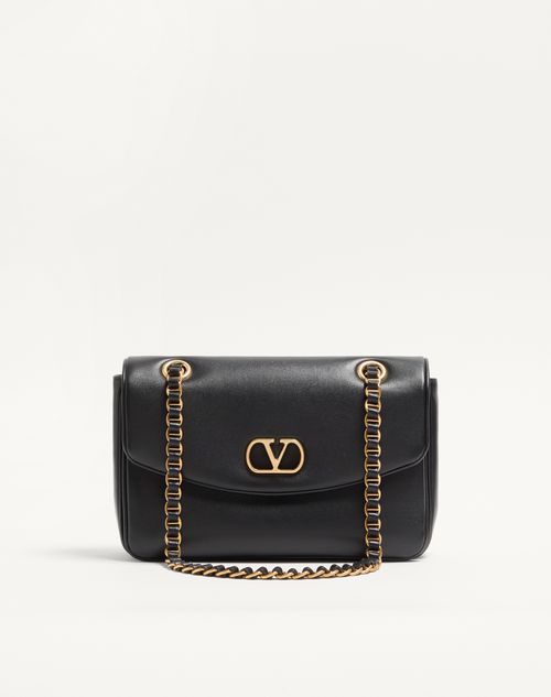Bolsa Valentino Garavani Djuna com corrente média em couro napa