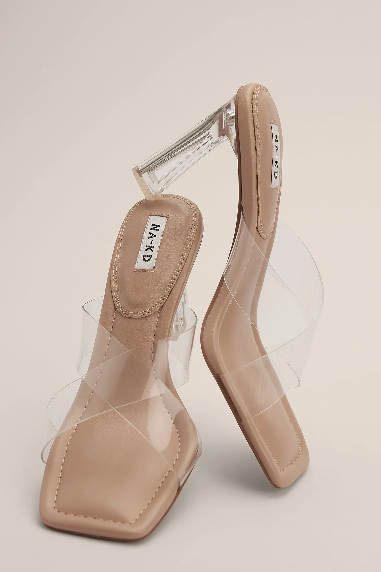 Clear Cross Strap Heels