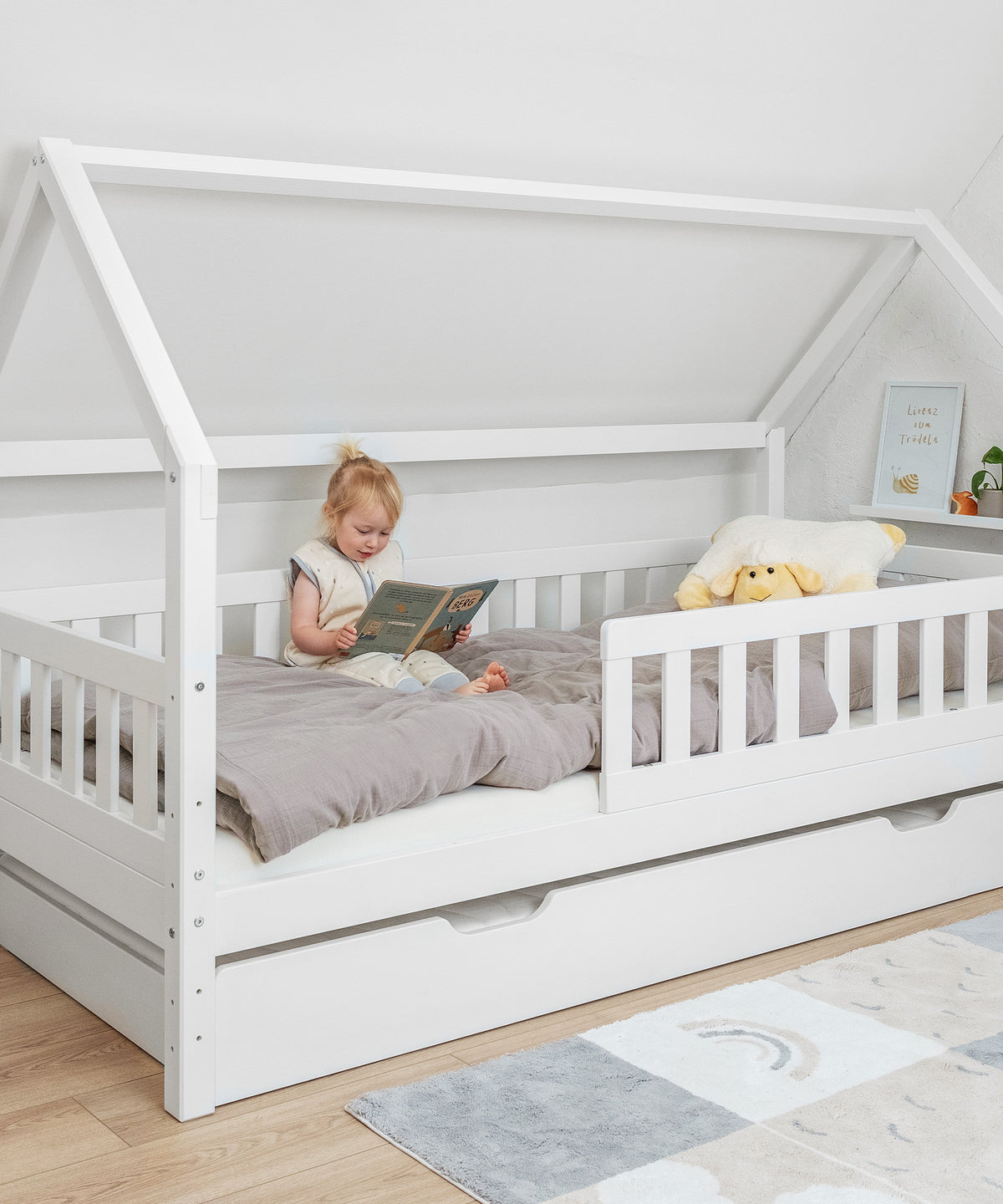Hausbett Kiefer Weiß