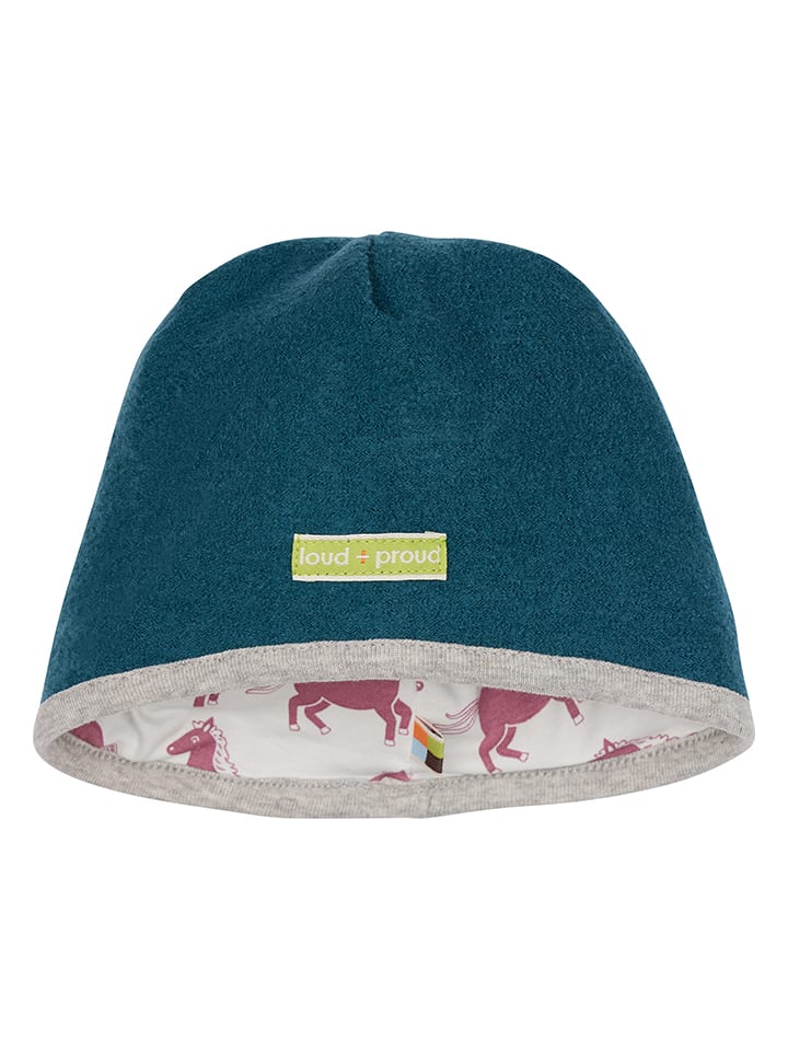 loud   proud Wende-Wollwalk-Mütze in Blau günstig kaufen
