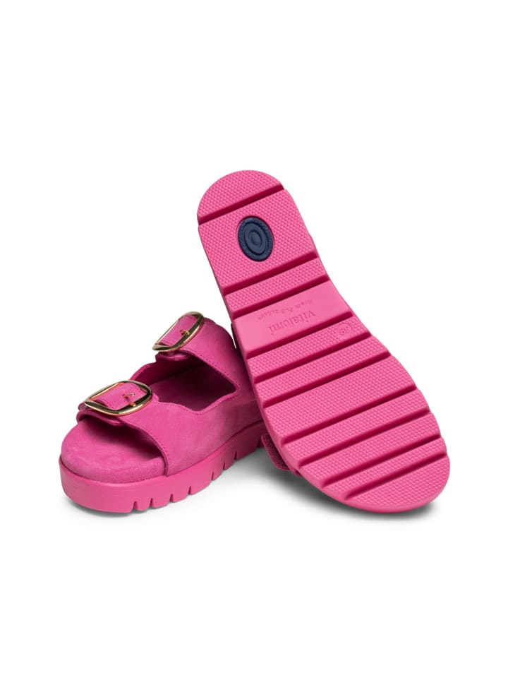 VITAFORM Veloursleder Pantoletten in pink günstig kaufen
