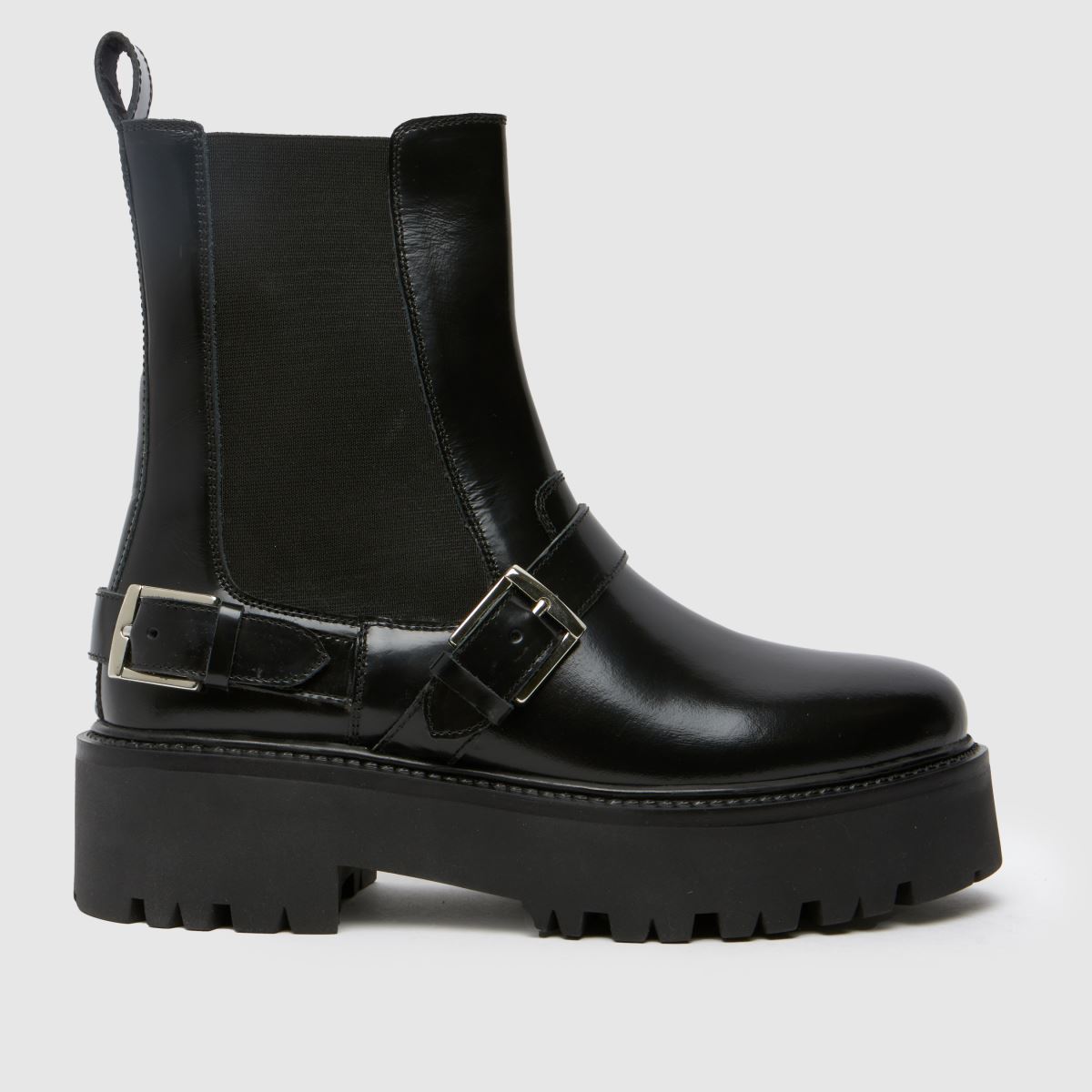 Schuh – Ariah – Svarta läderstövlar med spänne