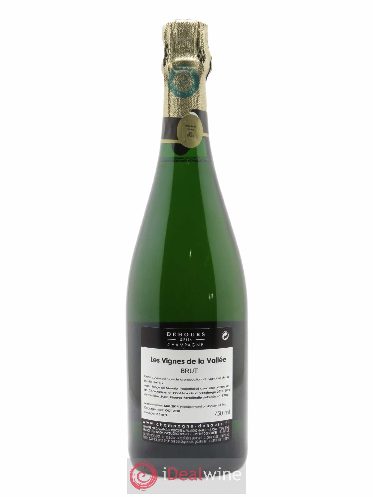 Brut Les Vignes de la Vallée Dehours & Fils   - Lot de 1 Bouteille