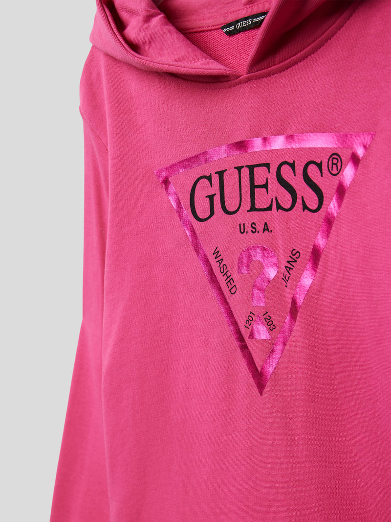 Hoodie mit Label-Print in pink