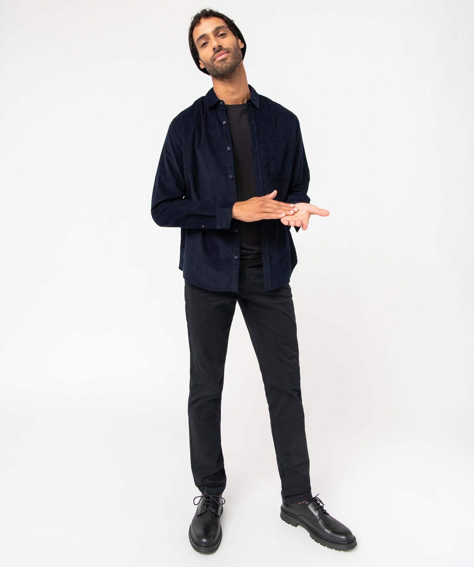 Pantalon chino en coton stretch homme noir | GEMO