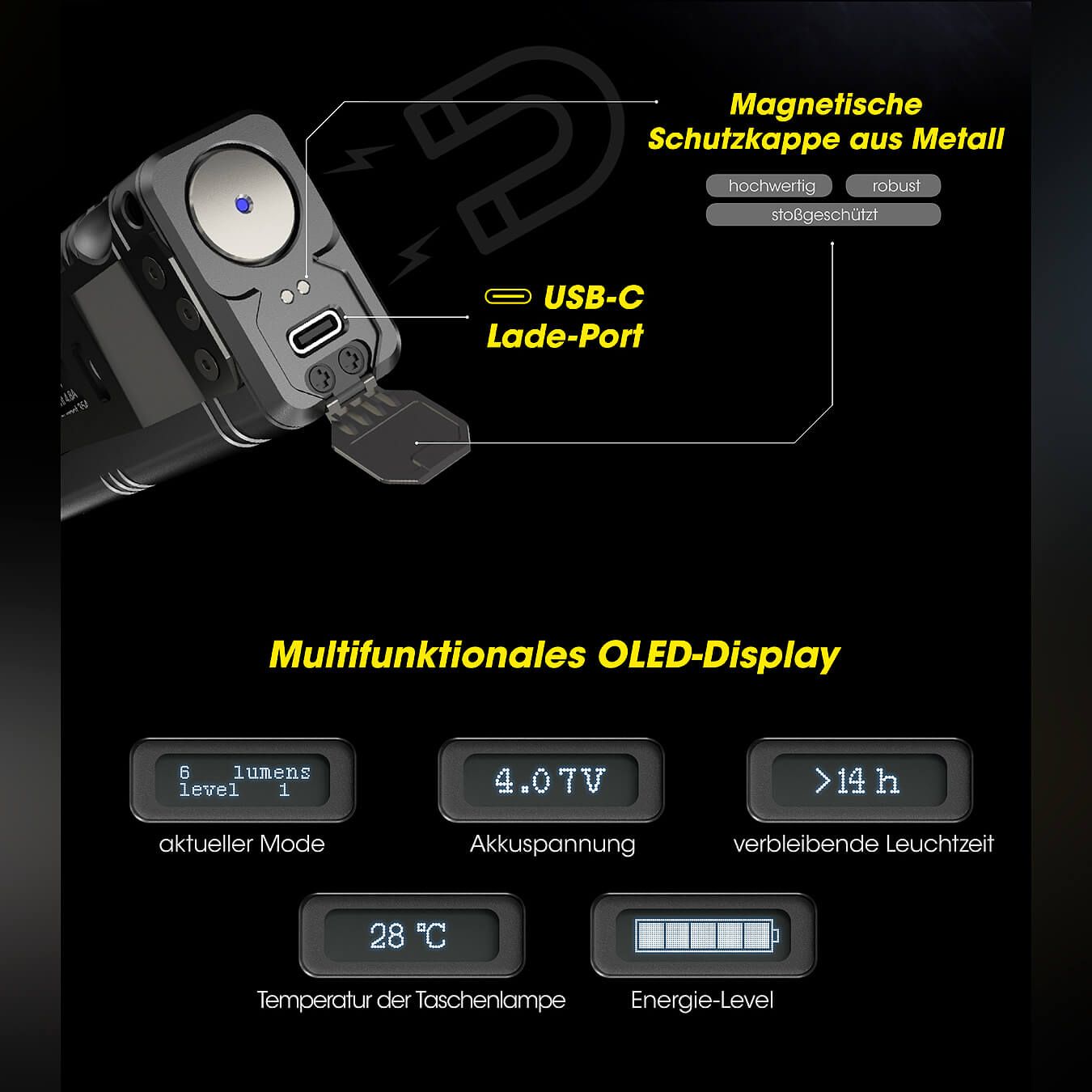 Tactical LED Taschenlampe TM12K