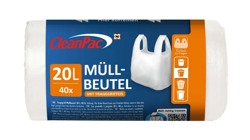 CleanPac Müllbeutel mit Tragegriffen