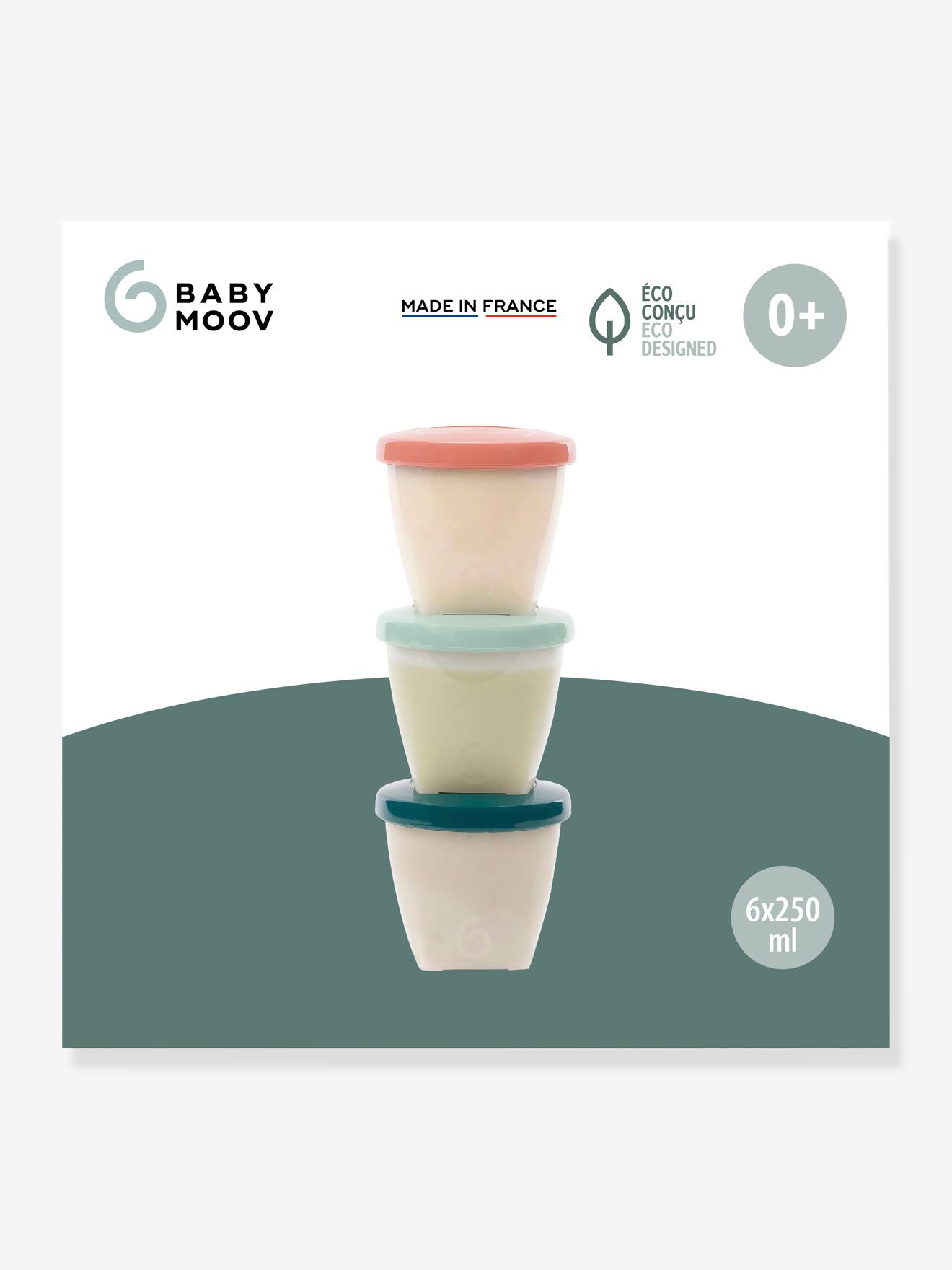 Lot de 6 boîtes hermétiques 250 ml Babybols biosourcés BABYMOOV blanc