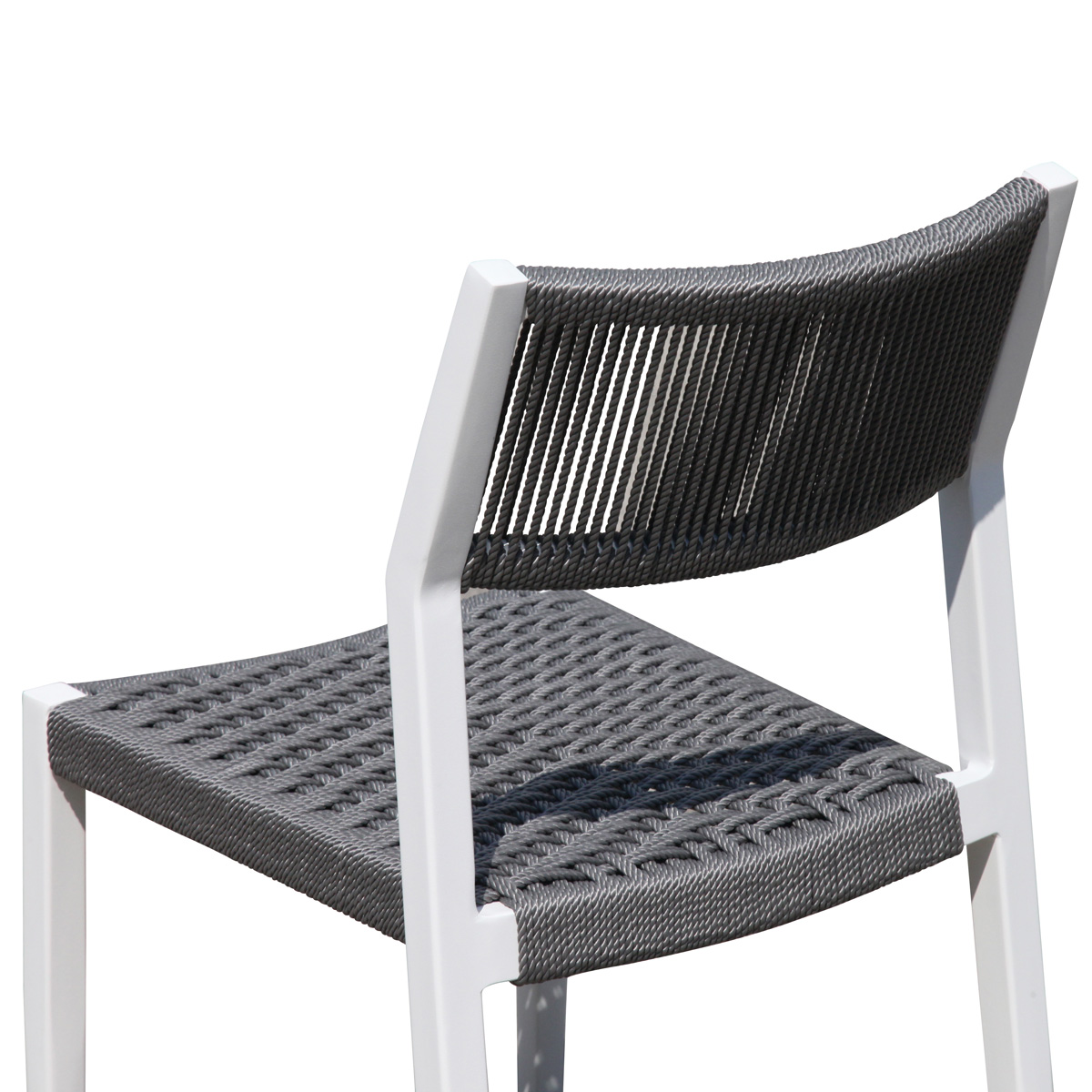 Grasekamp Stapelstuhl-Set Sol 2 teilig aus Aluminium - Weiß/Grau