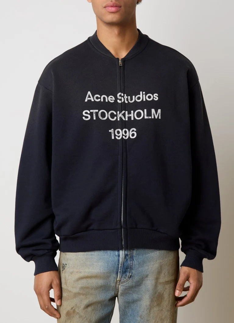 Colete esportivo Acne Studios com estampa do logo e acabamento lavado.
